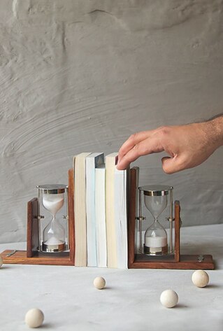 hourglass bookends 