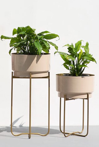 sleek beige or nude planters