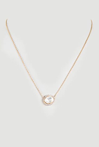 A gold finish handcrafted necklace studded with moissanite polki, set in 92.5 sterling silver.