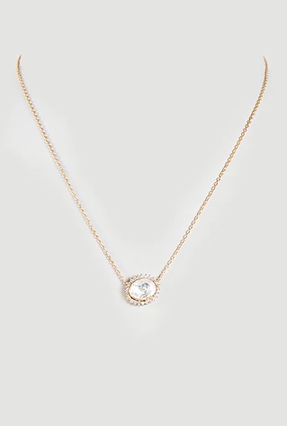 A gold finish handcrafted necklace studded with moissanite polki, set in 92.5 sterling silver.