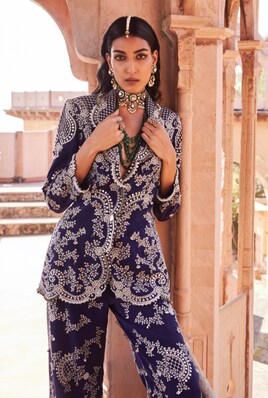 Embroidered Blazer Set