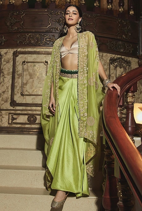 Ananya Pandey wearing a Cape Set by Anamika khanna