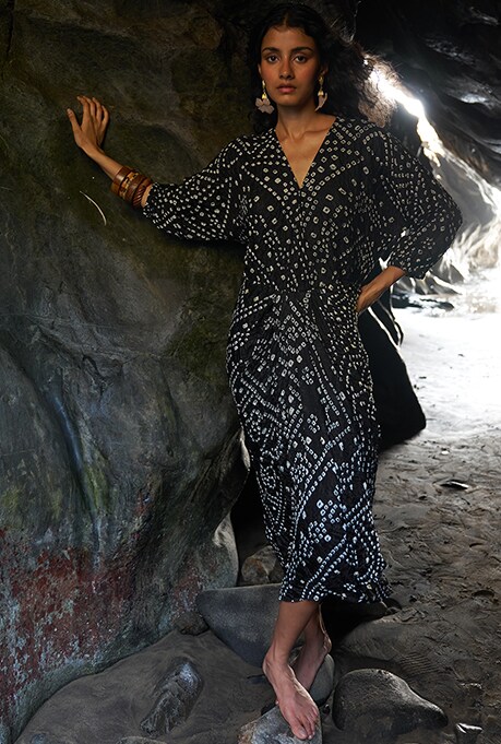 Bandhani Draped Dress