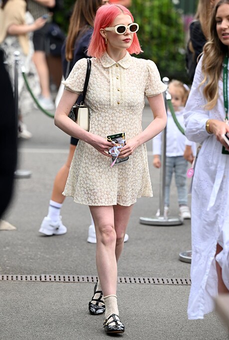Lucy Boynton in Celine at Wimbledon Fashion 2024