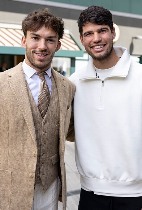 Pierre Gasly with Carlos Alcaraz at Wimbledon