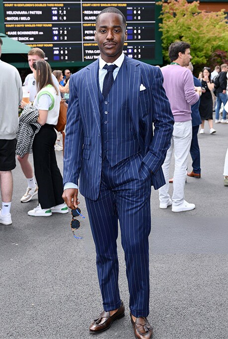 Ncuti Gatwa wearing Ralph Lauren at Wimbledon