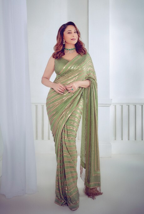 Embroidered Saree by Nakul Sen