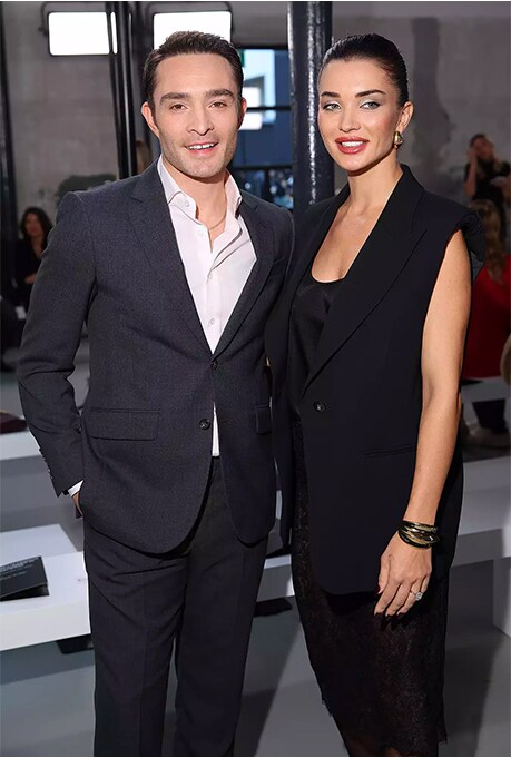 Ed Westwick and Amy Jackson at Milan Fashion Week