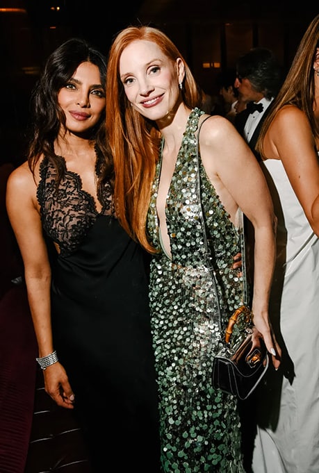 Priyanka Chopra and Jessica Chastain at New York fashion week