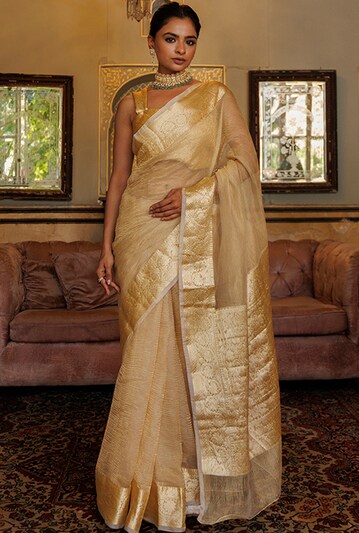 Diwali Oufit Ideas | Tissue Saree