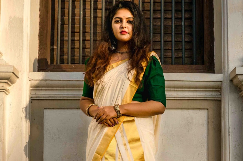 Mundum neriyathum saree draping