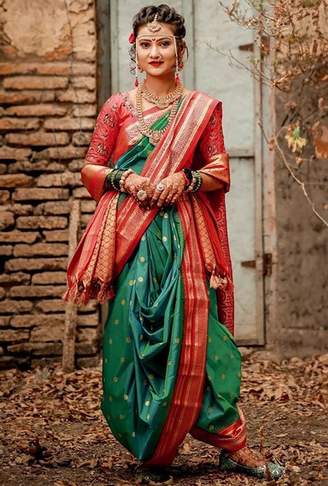 Nauvari Saree Draping Style For Bride