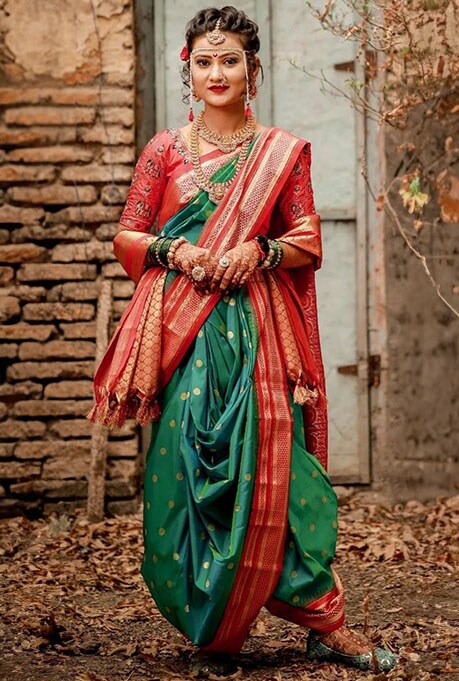 Nauvari Saree Draping Style For Bride