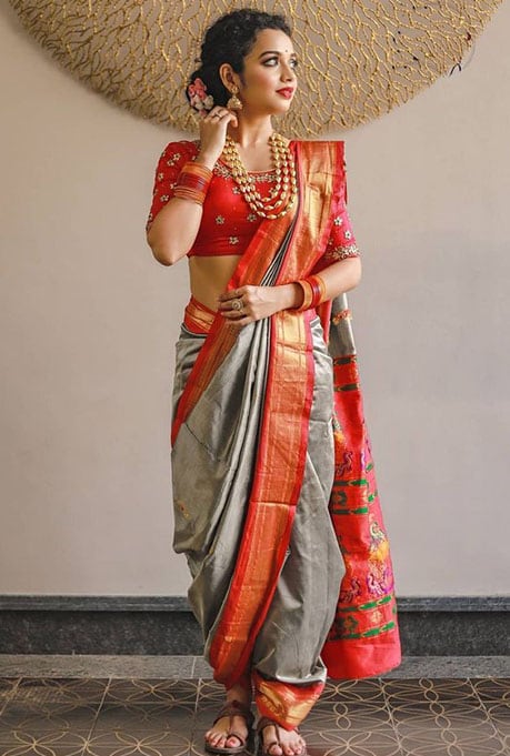 Saree Draping Styles - Nauvari Drape