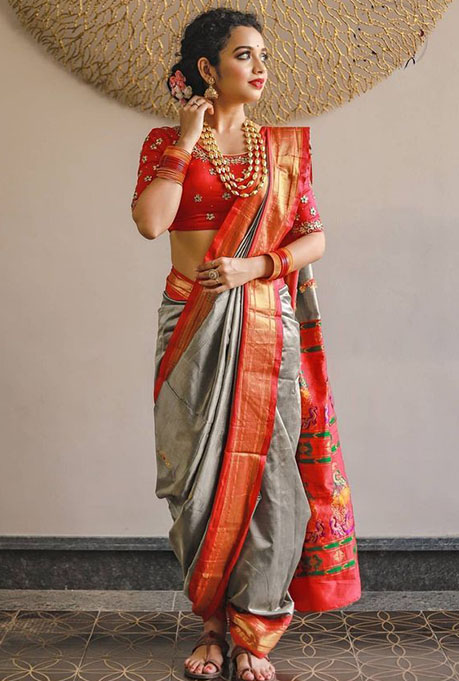Saree Draping Styles - Nauvari Drape