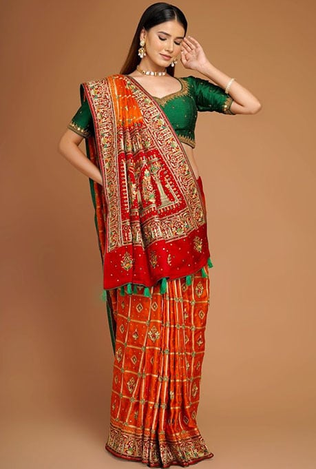 Seedha Pallu Saree Draping Style For Bride