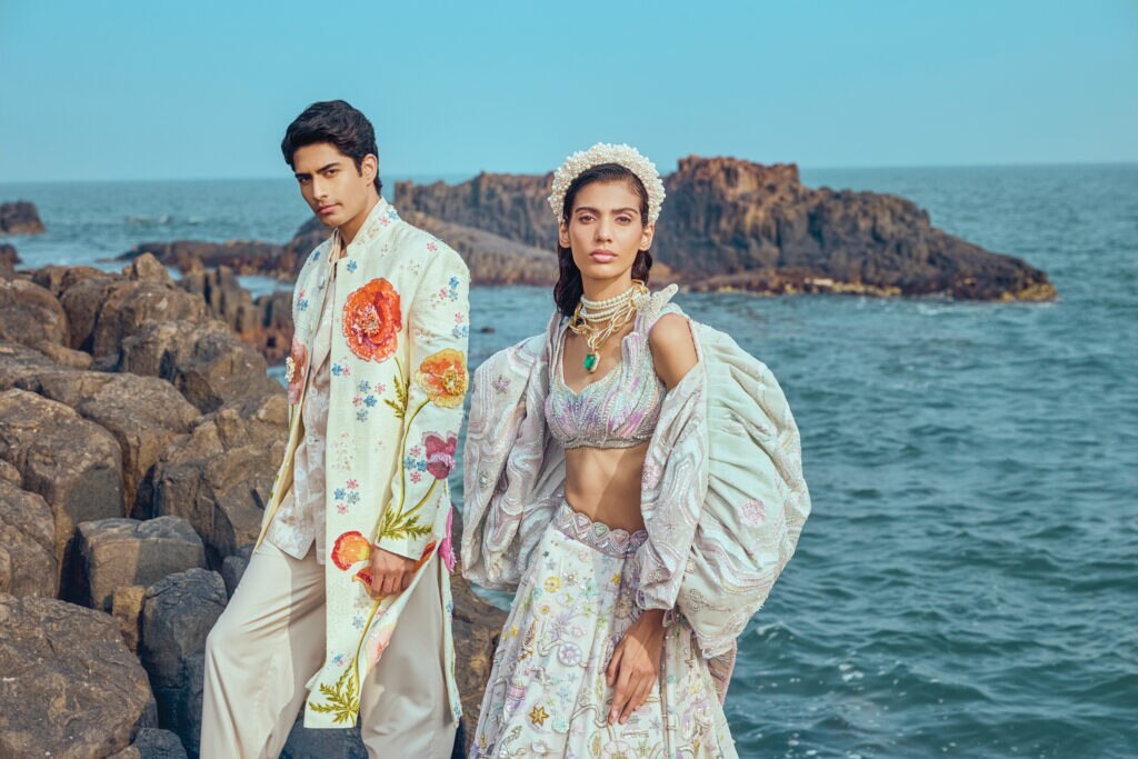 Outfit-SULAKSHNA MONGA - Eclectic 

Rahul Mishra Men - 
Ivory Silk Hand Embroidered Sherwani