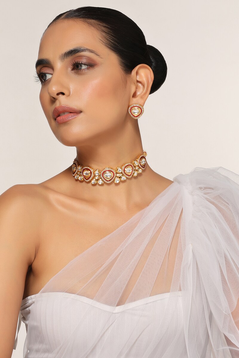Indowestern look polki jewellery