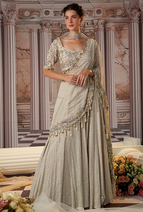Lehenga Saree Draping Styles