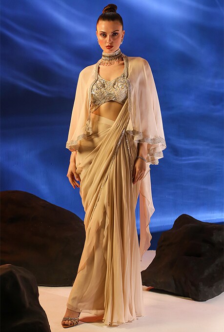 Lehenga Saree Draping Styles