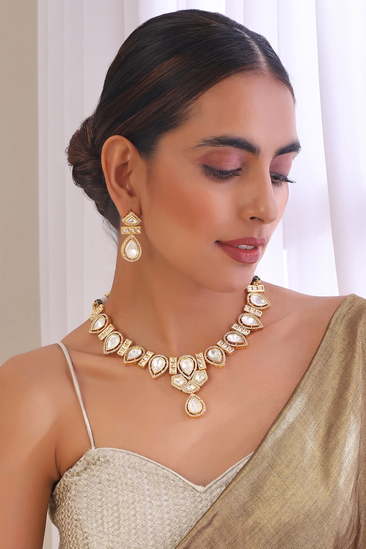 Indowestern look polki jewellery
