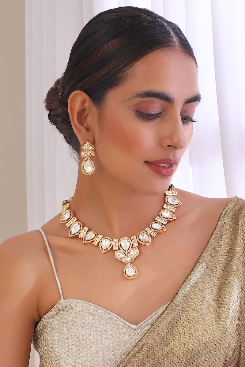 Indowestern look polki jewellery