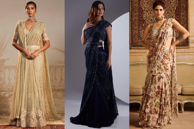 Lehenga Saree Draping Styles