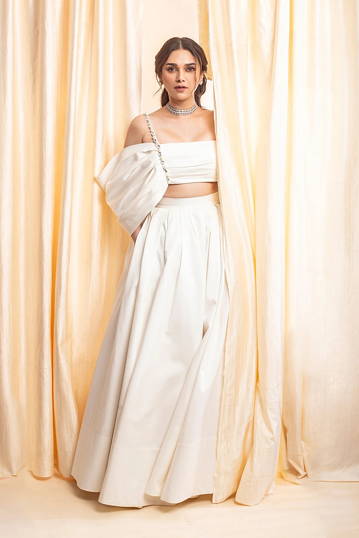 Aditi Rao Hydari in Cotton Crop Top by Gauri and Nainika