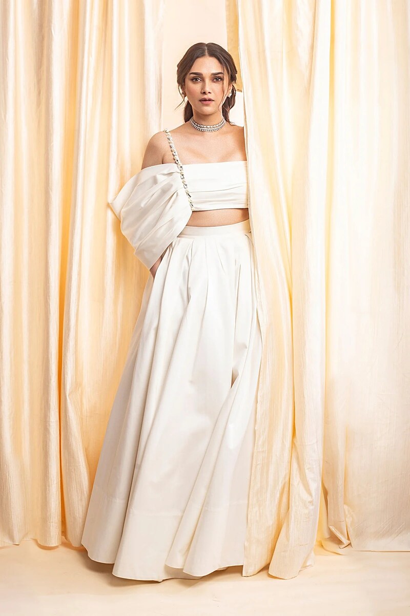 Aditi Rao Hydari in Cotton Crop Top by Gauri and Nainika