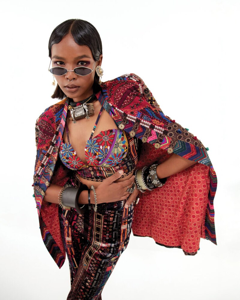 Aseem Kapoor - Multi-Colored Cotton Silk & Velvet Jacket Set