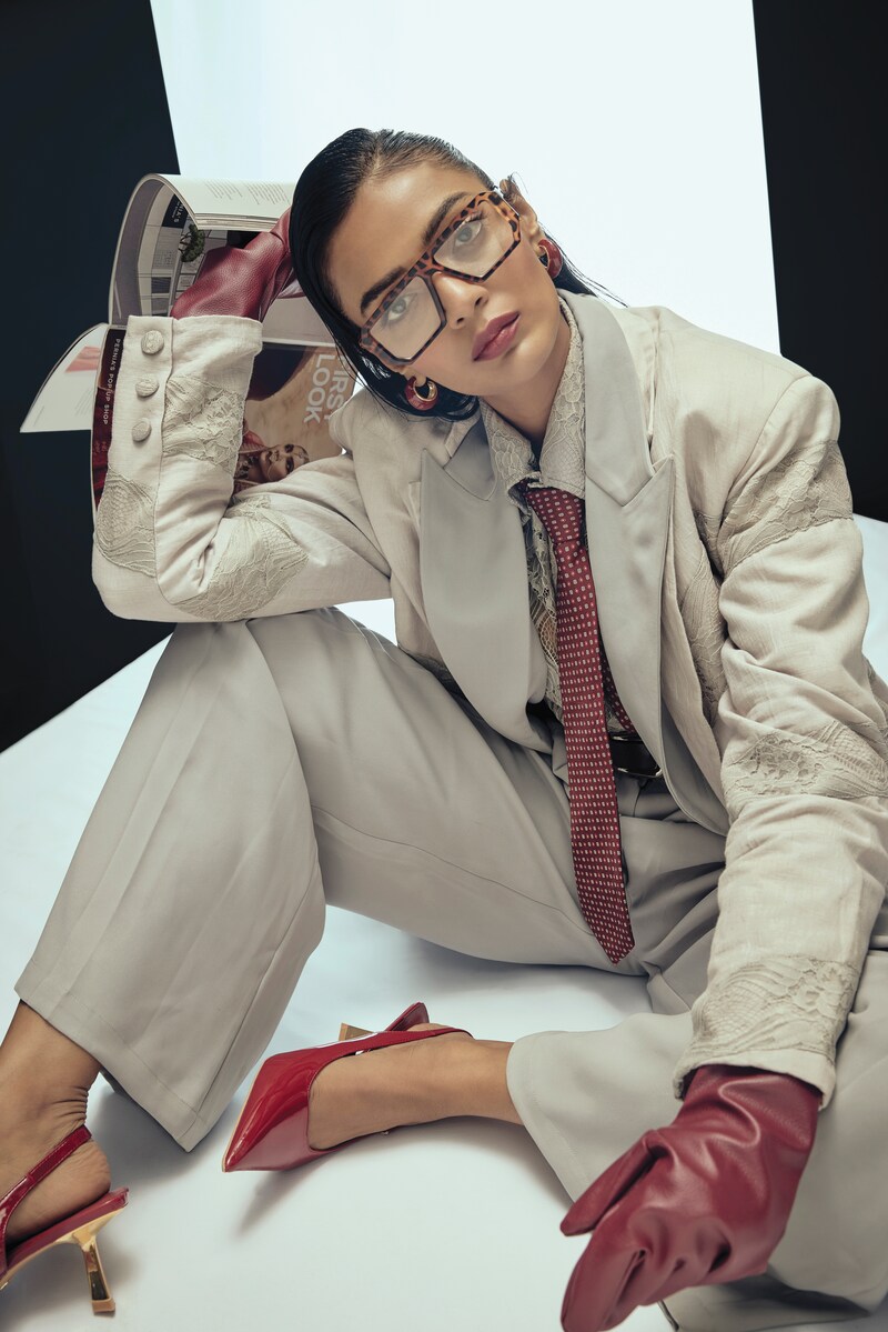 On Palak: Nirmooha (shirt and trench coat), CILVR (blazer and trouser); Outhouse (bag).