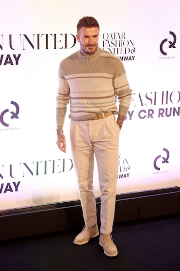 David Beckham turns heads with dashing looks at Qatar Fashion United CR Runway