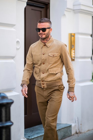 David Beckham Classic Brown Cotton Jacket
