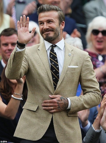 David Beckham wears a Polo Ralph Lauren sport coat