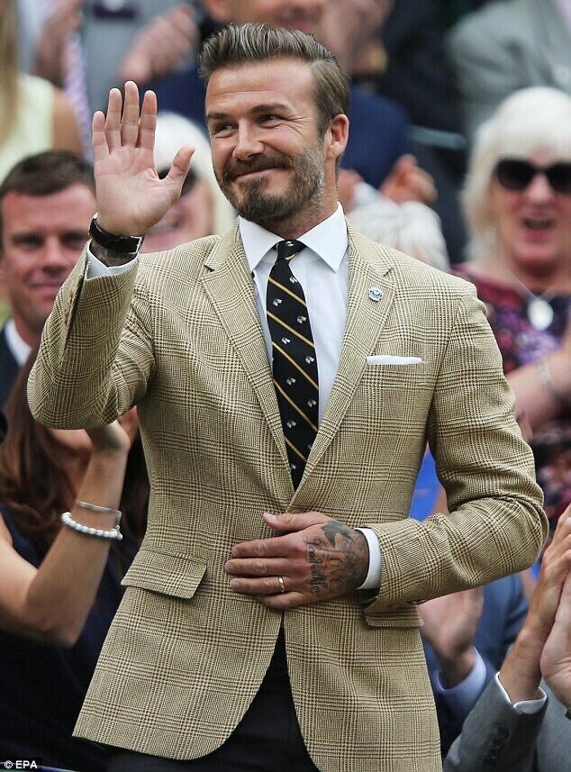 David Beckham wears a Polo Ralph Lauren sport coat
