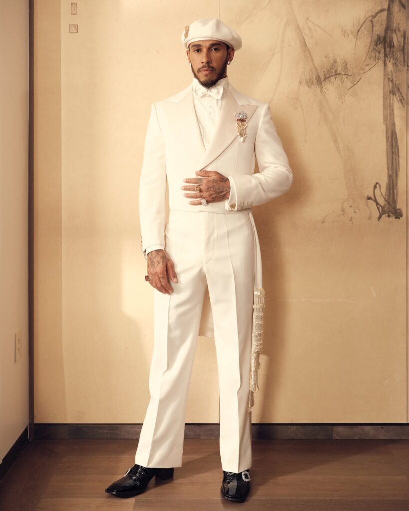 Lewis Hamilton in Wales Bonner