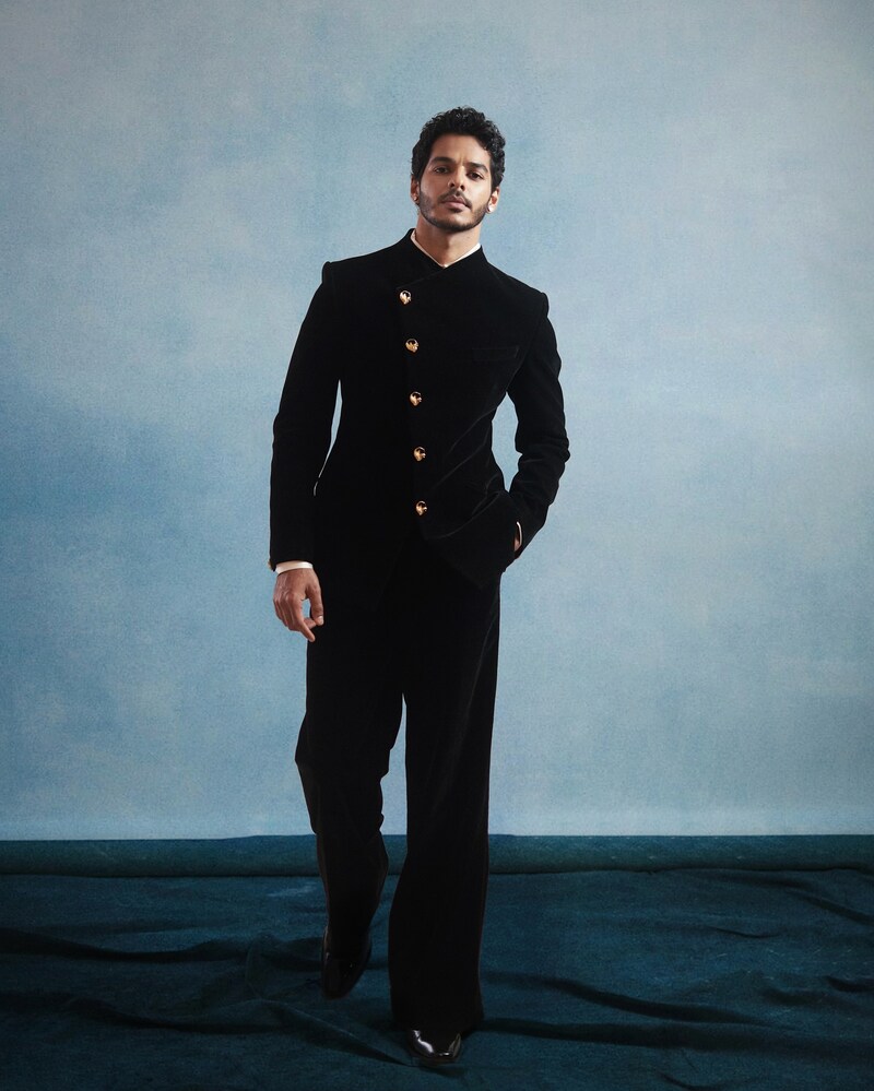 Asymmetrical Bandhgala Designed by Gaurav Gupta worn by Ishaan Khatter on Instagram