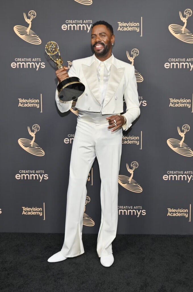 In a cropped Dolce & Gabbana outfit at 2022 Emmys.