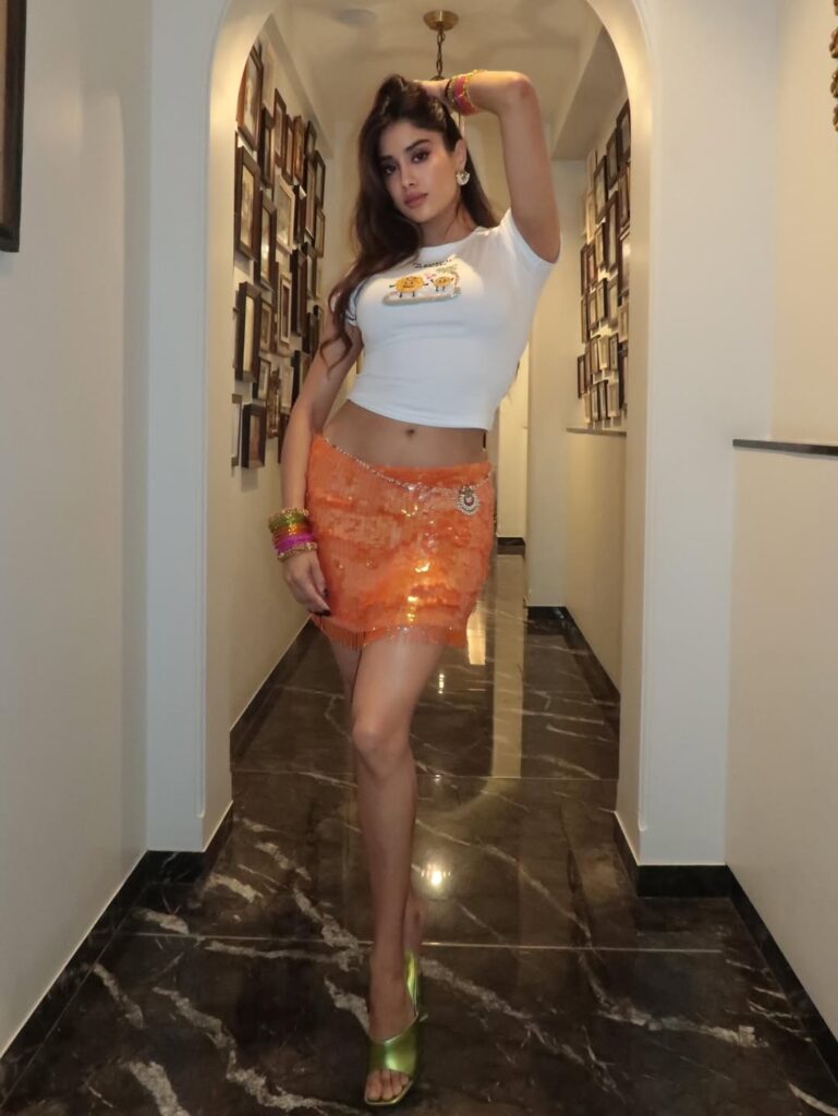 Janhvi kapoor Sequin Skirt